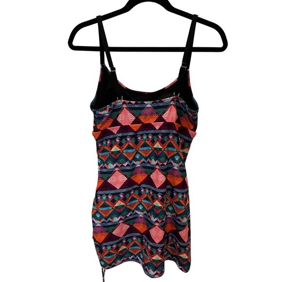 Women's One piece swimsuit bathing suit Multicolored size 12 Dress Skirt NWT - Picture 2 of 5